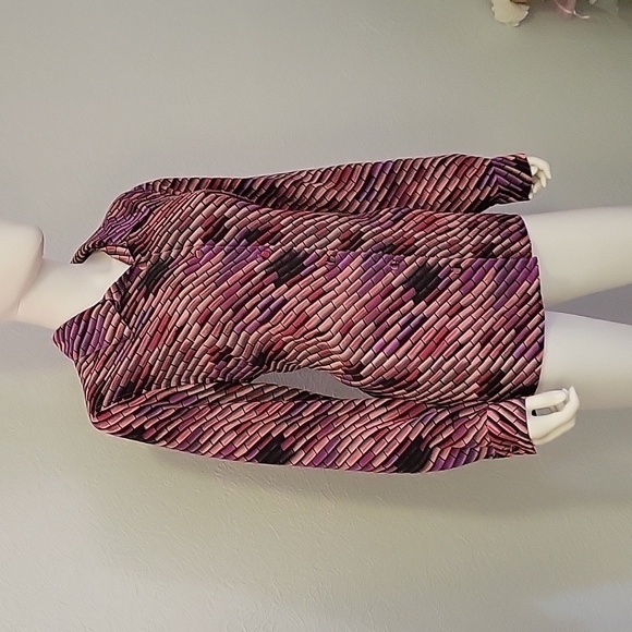 M-ILANO Gold Label Candy Pink Psychedelic Button Down Long Sleeve Disco Shirt - Picture 2 of 6